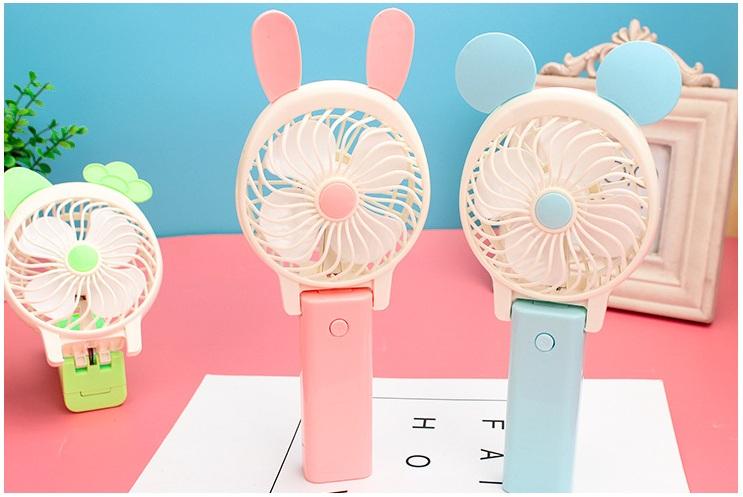 Quạt cầm tay mini giá rẻ - quạt cầm tay tai thỏ cute