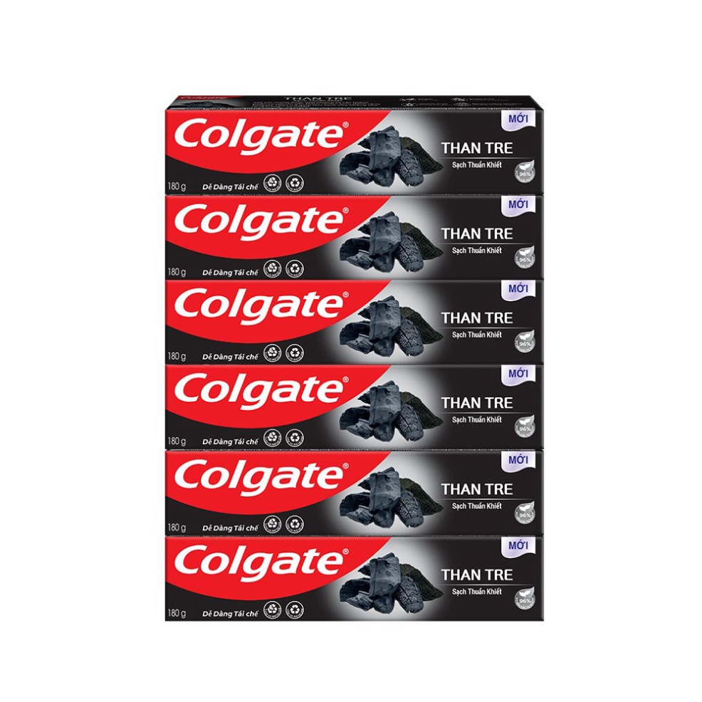 Bộ 6 Kem đánh răng Colgate thiên nhiên từ Than tre Hàn Quốc & bạc hà 180g - Shop nhím yêu