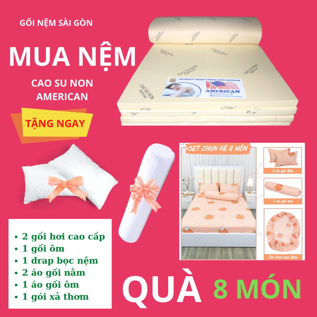 Nệm cao su non american 1M8 X 2M X15CM CAO CẤP_ QUÀ 7 MÓN GIÁ CÔNG TY