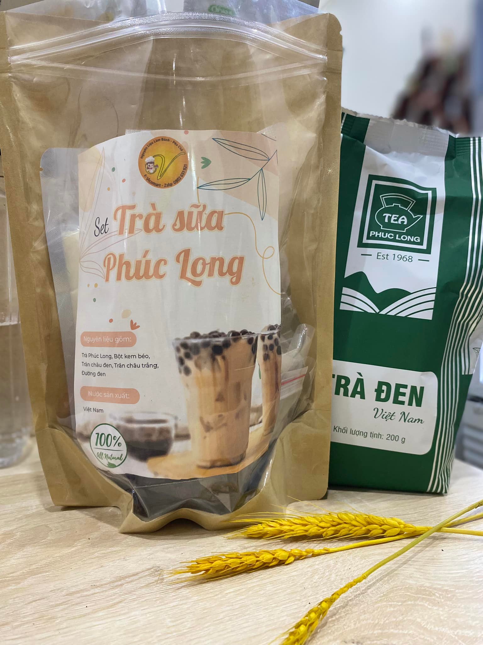 Set trà sữa Phúc Long Vicomart