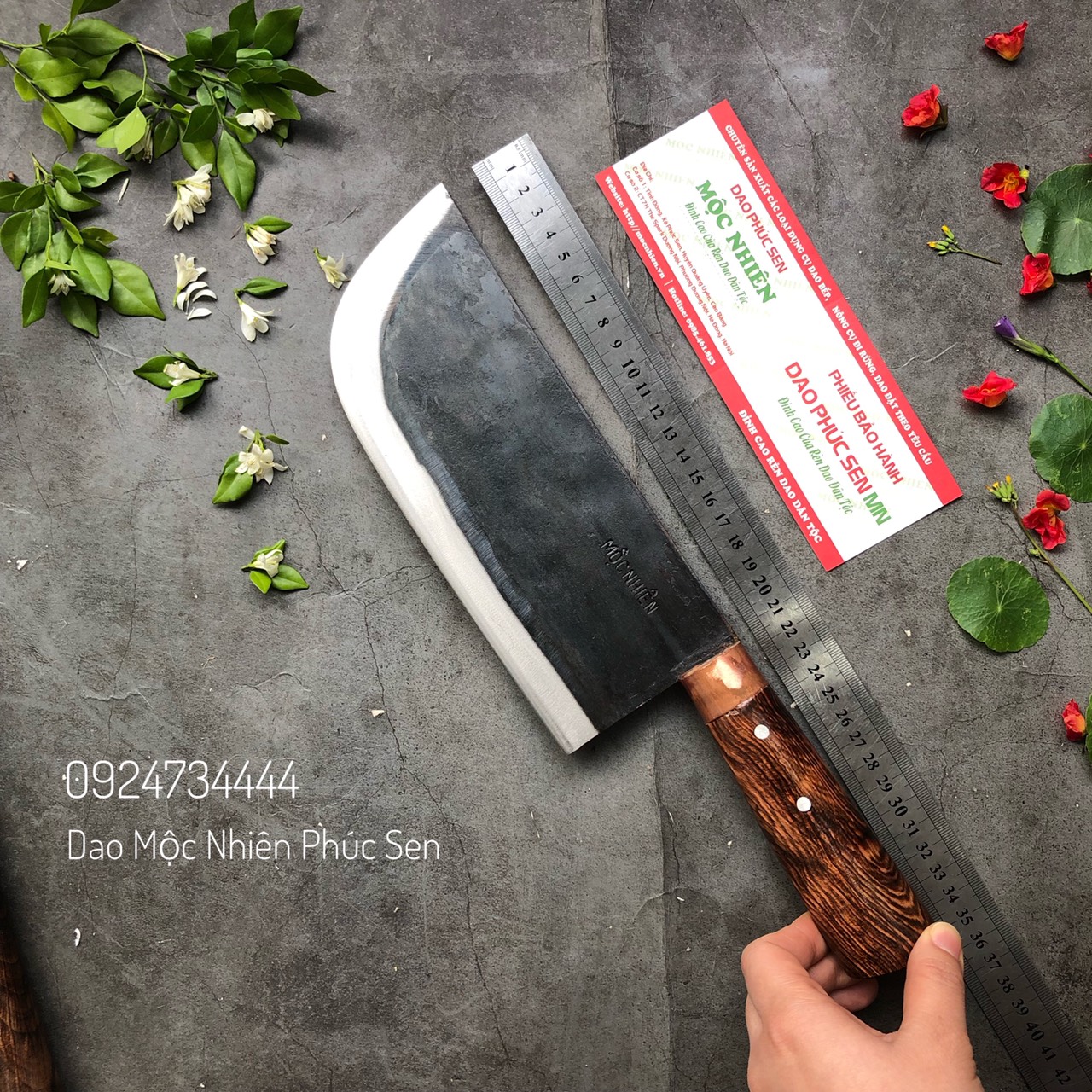 Dao pha thịt, băm, chặt gà vịt siêu sắc cao cấp phúc sen mộc nhiên