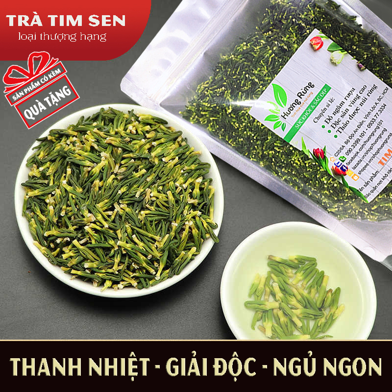 Trà tim sen, tâm sen 500g loại xanh đẹp tự nhiên - Đặc Sản Hương Rừng