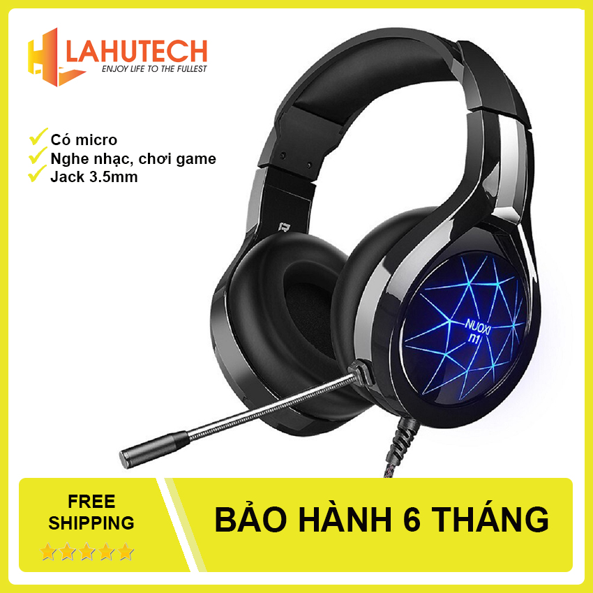 Tai Nghe Chơi Game PC Stereo NUOXI N1 Có Đèn LED Cho Game Thủ - Lahutech