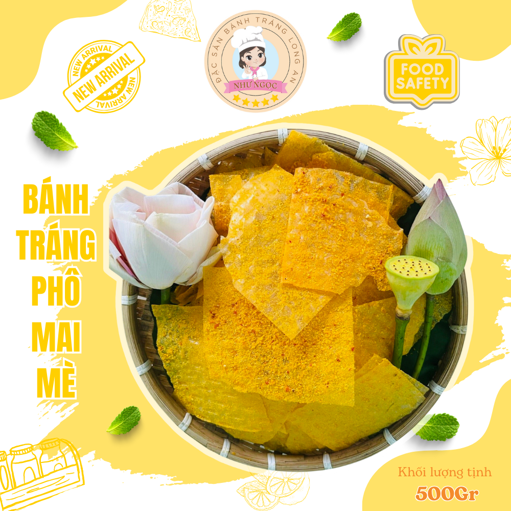 Bánh tráng phô mai sữa - Phô mai lá dứa - Phô mai gà miếng - Phô mai tôm hành - Đồ ăn vặt NHƯ NGỌC - NHIỀU PHÔ MAI THƠM NGON HẢO HẠNG - KL: 500G