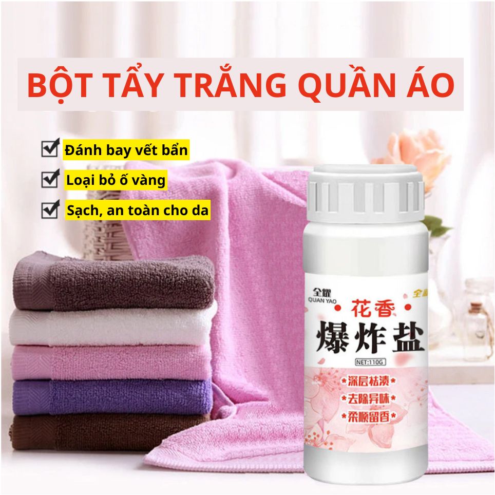Bột tẩy trắng quần áo, đánh bay các vết ố trên vải