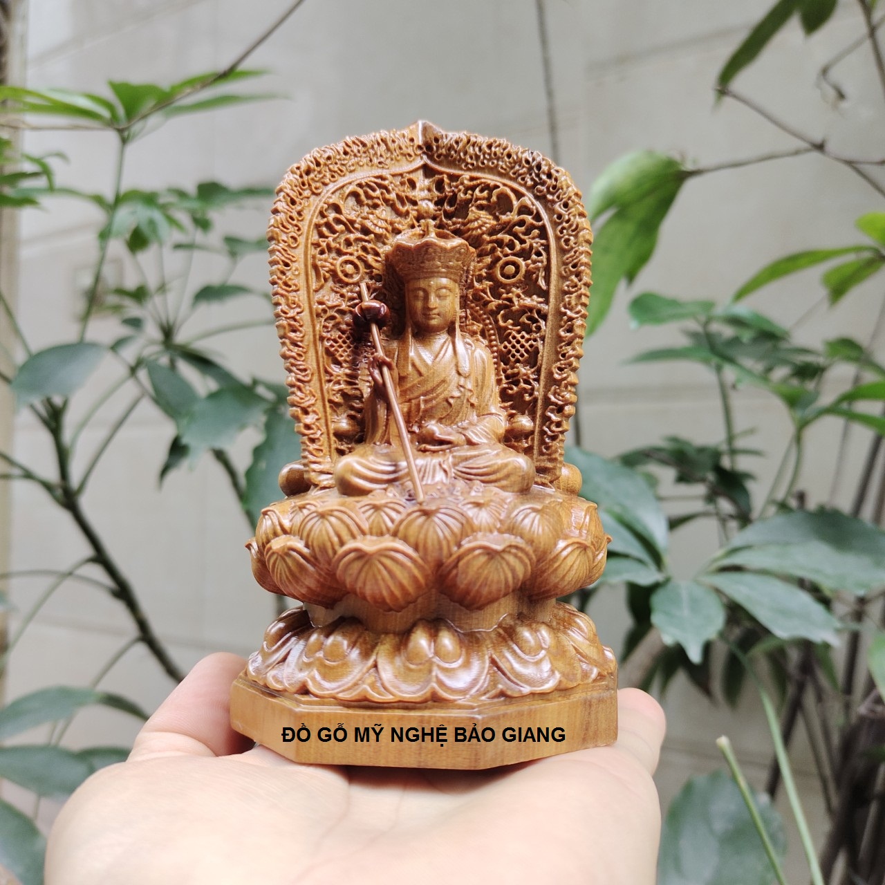Tượng phật Ta bà tam Thánh khắc 3 mặt gỗ bách xanh
