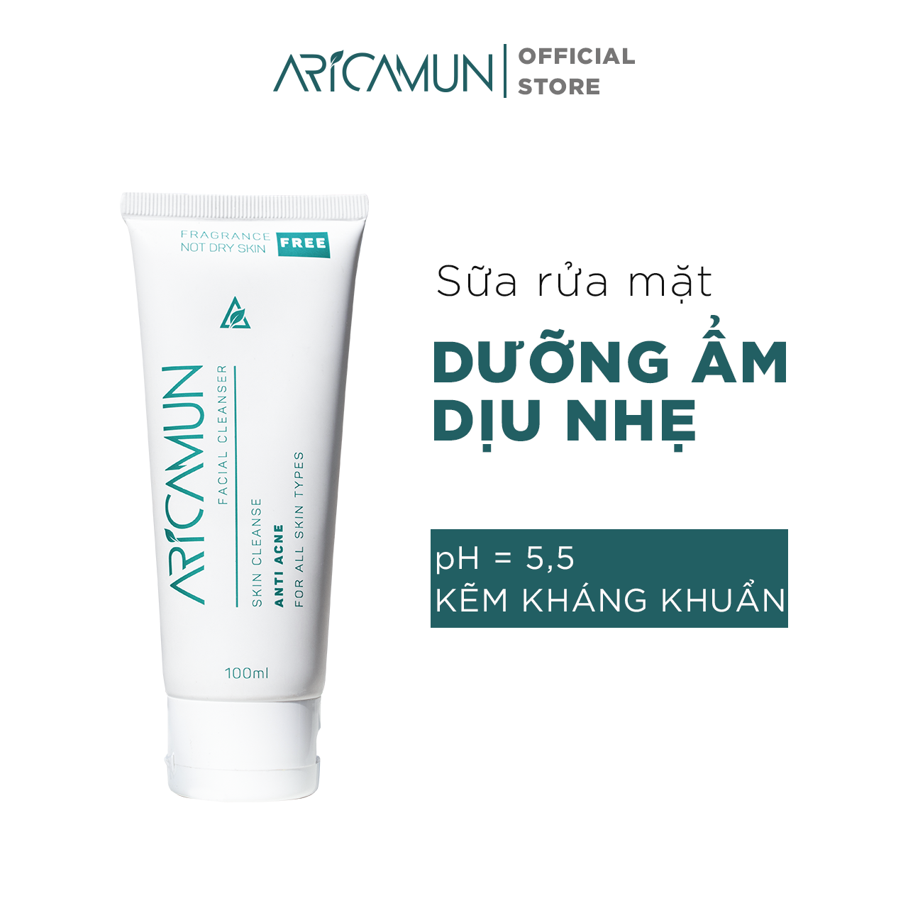 Sữa Rửa Mặt Làm Sạch Dịu Nhẹ Aricamun Facial Cleanser 100ml