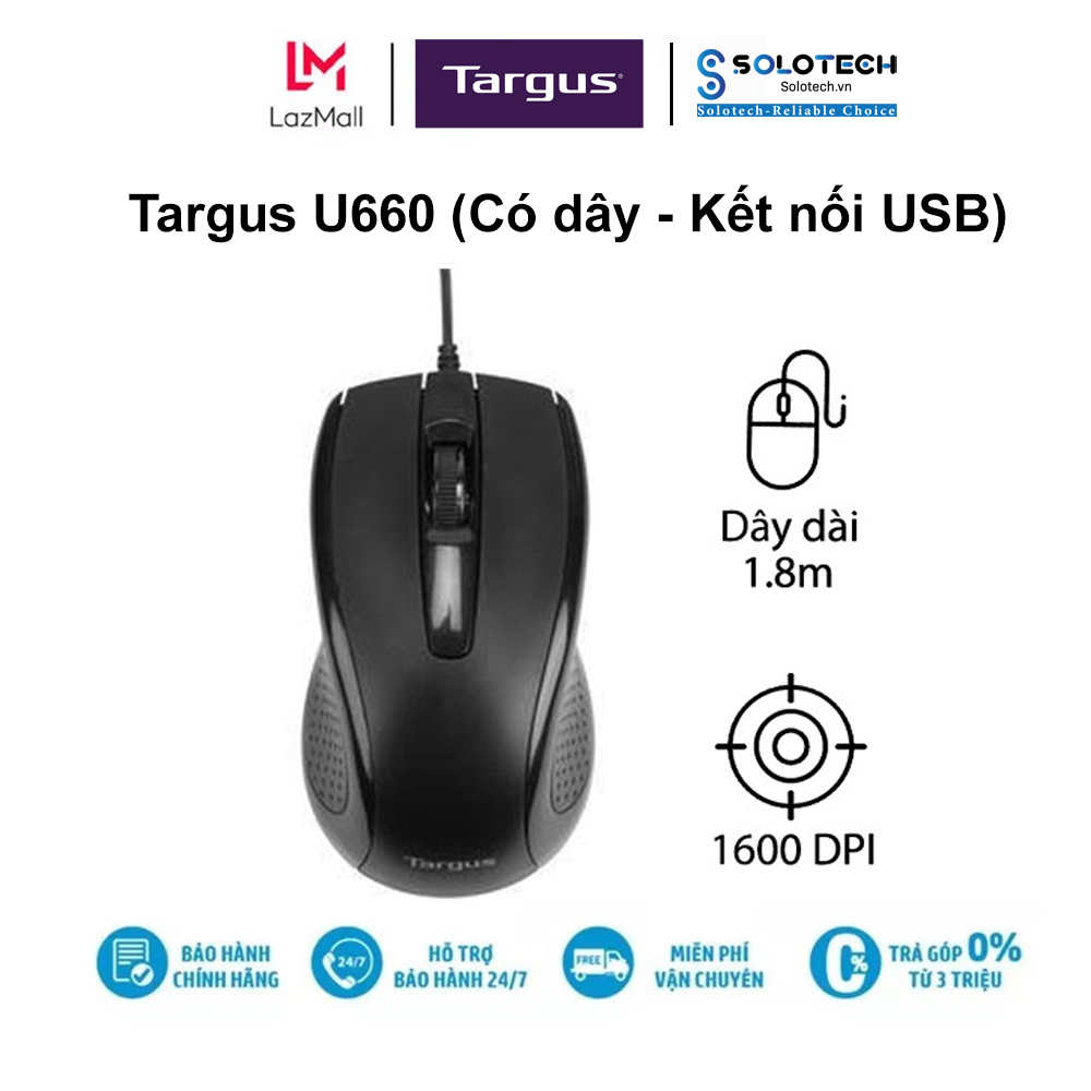 Chuột máy tính có dây targus u660 amw660ap-50 - chính hãng new 100%