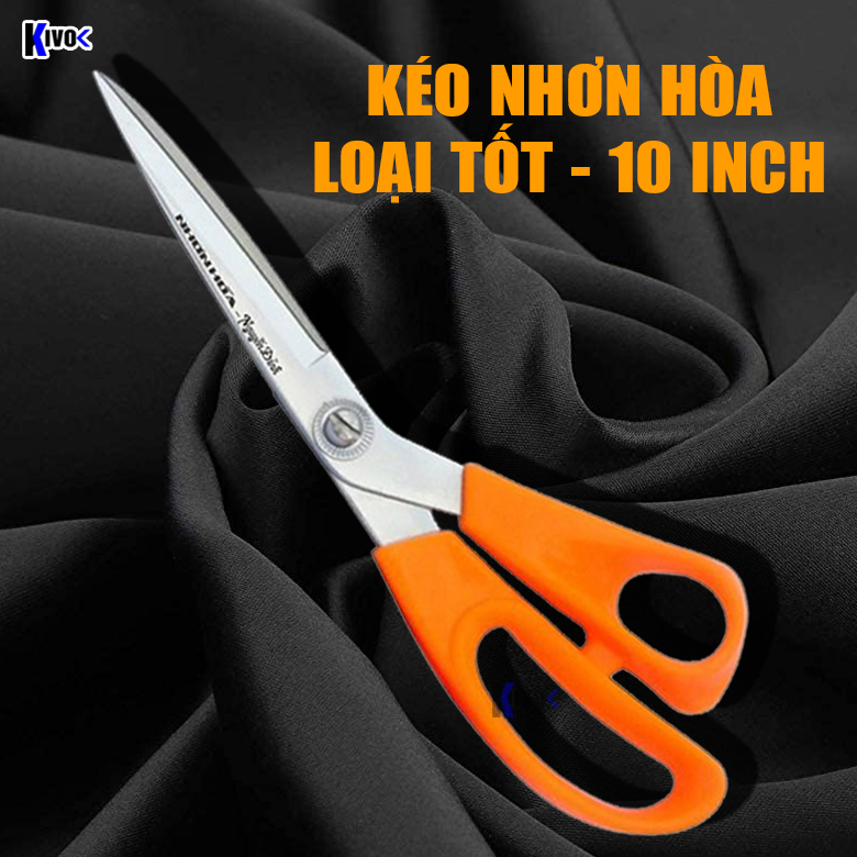 Kéo Cắt May Gia Dụng Cao Cấp Nhơn Hòa Nguyễn Đình 10 Inch - Kéo Cắt Vải Thợ May / Kéo Cắt Đa Năng / Kéo Nhà Bếp Lưỡi Thép Không Gỉ Cực Bén Size To - Kivovi