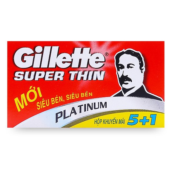 Hộp 5 cái lưỡi lam Gillette Super Thin không gỉ, cam kết hàng đúng mô tả, chất lượng đảm bảo an toàn đến sức khỏe người sử dụng