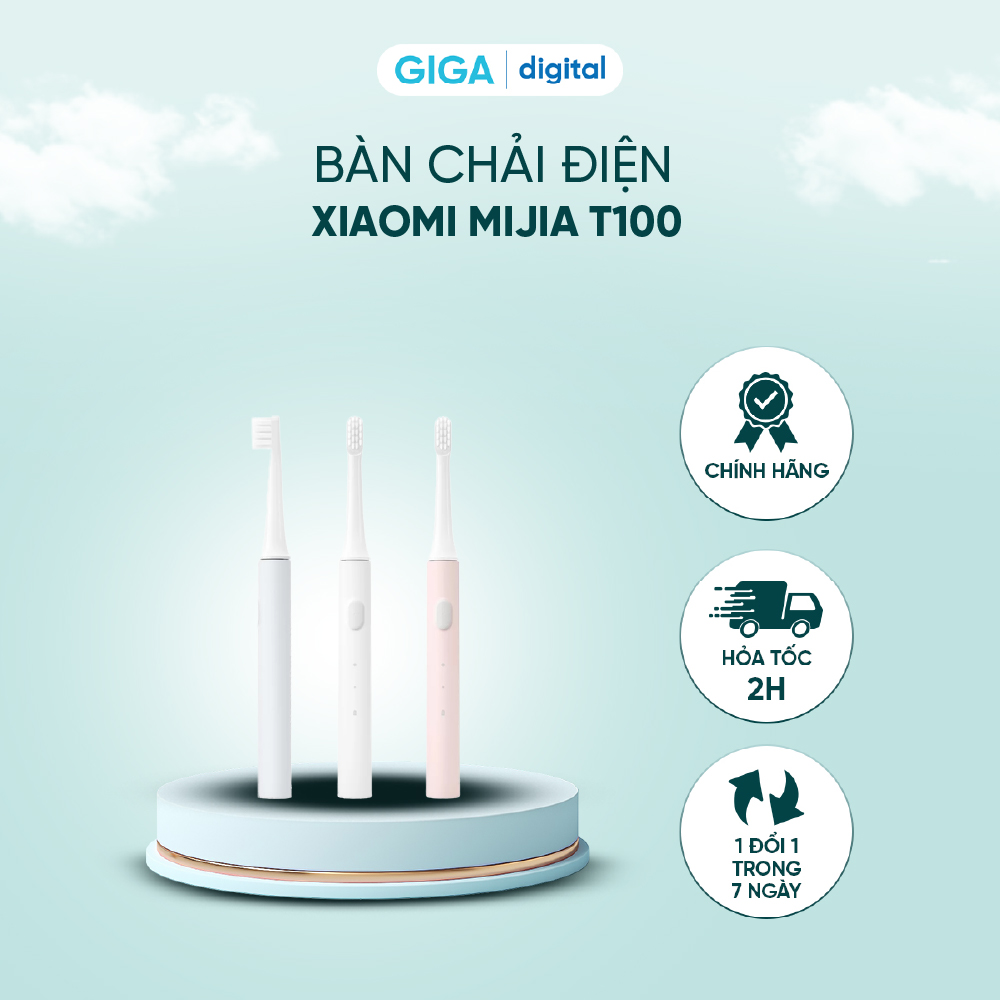 [SIÊU GIẢM GIÁ] Bàn chải điện Xiaomi Mijia T100 - Nhỏ gọn, lông bàn chải mềm, tần số rung cao