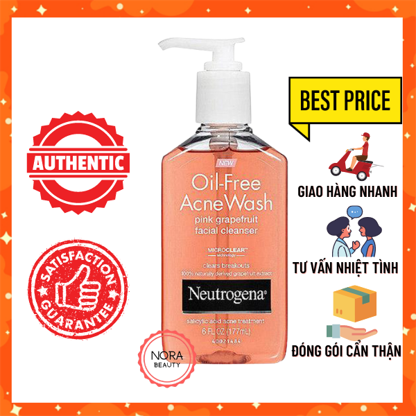 [HCM][HÀNG MỸ] Sửa Rửa Mặt Gel Làm Sạch Và Ngăn Ngừa Mụn Neutrogena Oil-Free Acne Wash Hồng 177ml