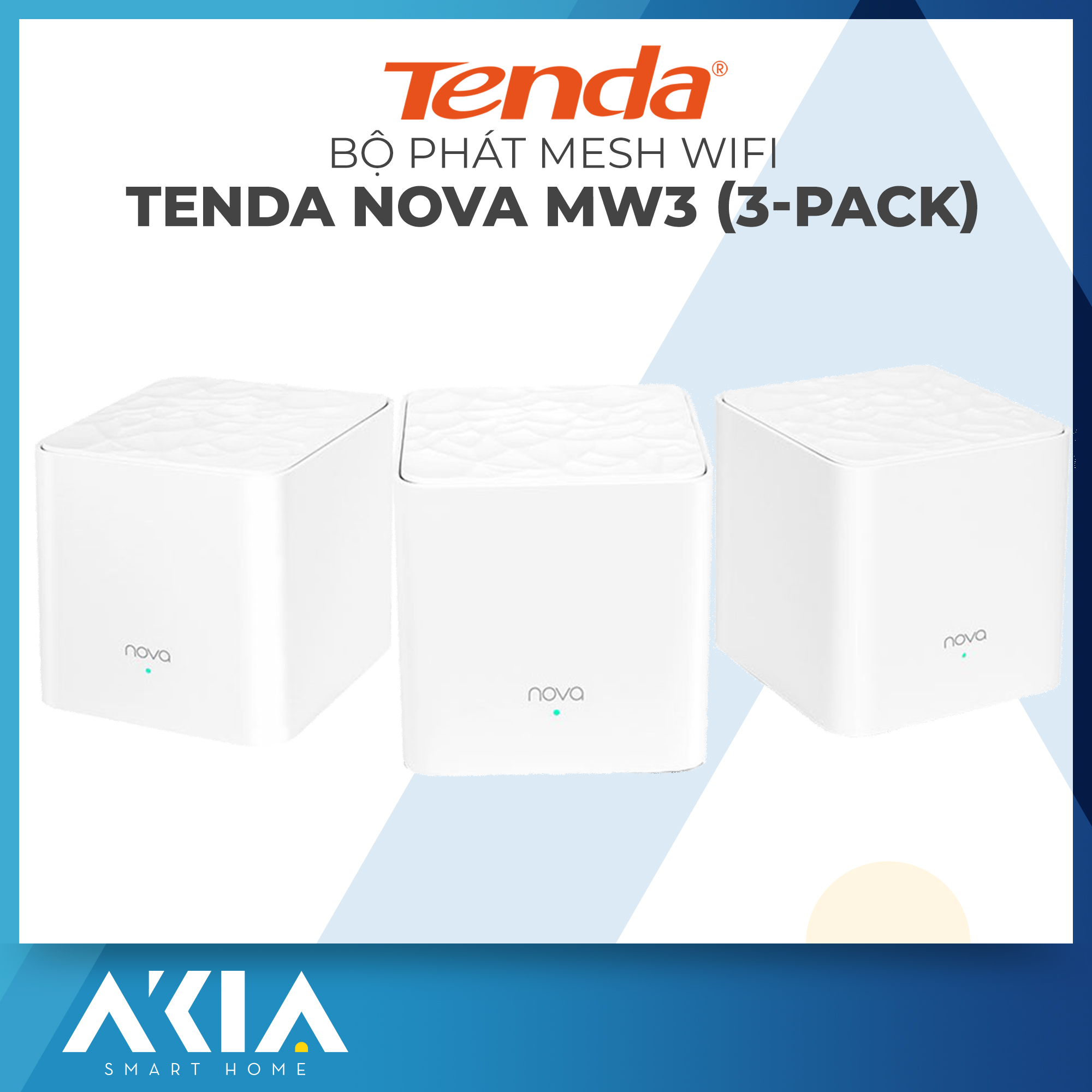 Bộ phát mesh wifi tenda nova mw3 - bộ 3 cục phát wifi toàn nhà, một tên mạng duy nh ất, tốc độ cao 1200mbps, quản lý dễ dàng