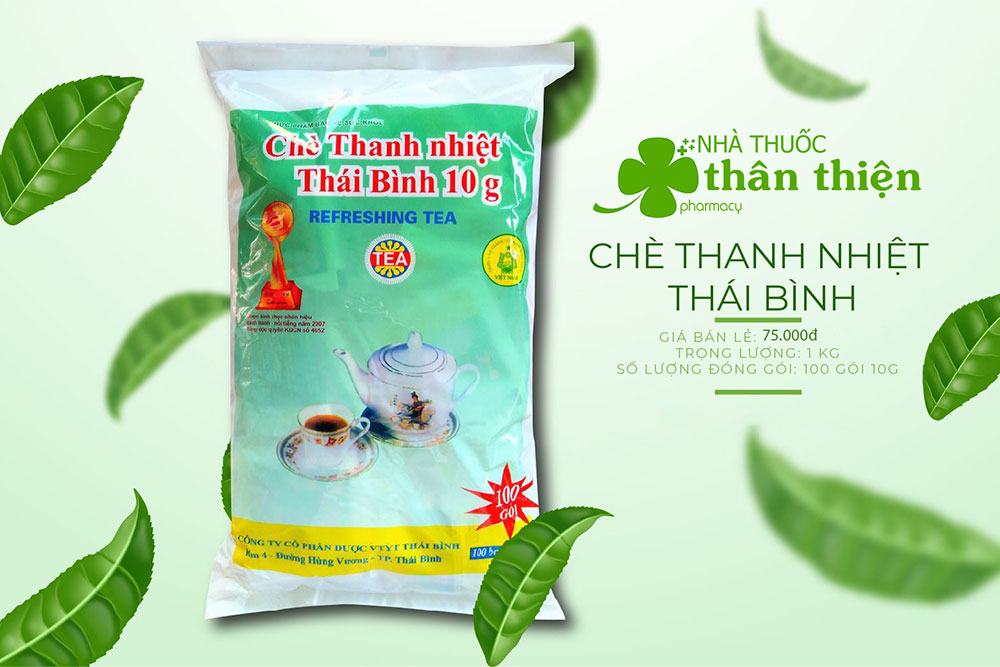 Chè Thanh Nhiệt Thái Bình hộp 100 gói- Giúp thanh nhiệt, mát gan, giải độc tốt, làm hết nóng trong người