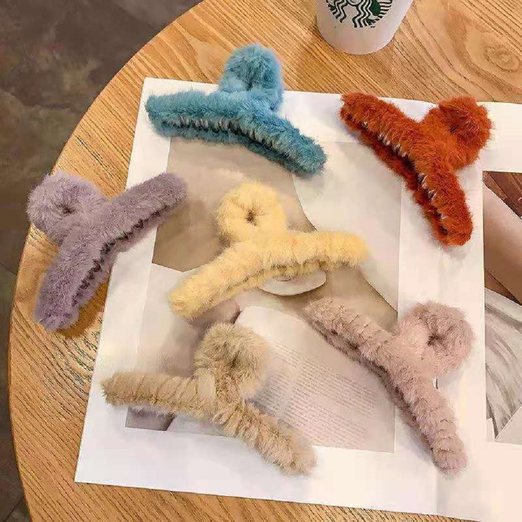 Kẹp tóc hàm cá mập chất lông hot trend phong cách thời trang hàn quốc Mã 24