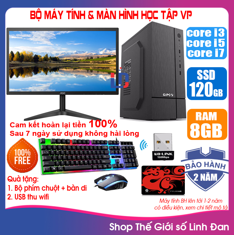 [Trả góp 0%]Bộ máy tính văn phòng học tập + Màn 20 24 inch G2010 / i3-2100 / i5-2330-3330/ i7-2600 / Ram 4-8GB/ SSD 120-240GB  ... [Tặng Phím chuột, thu wifi, bàn di] VPG2 VPi32 VPi52 VPi53 VPi72 LLD