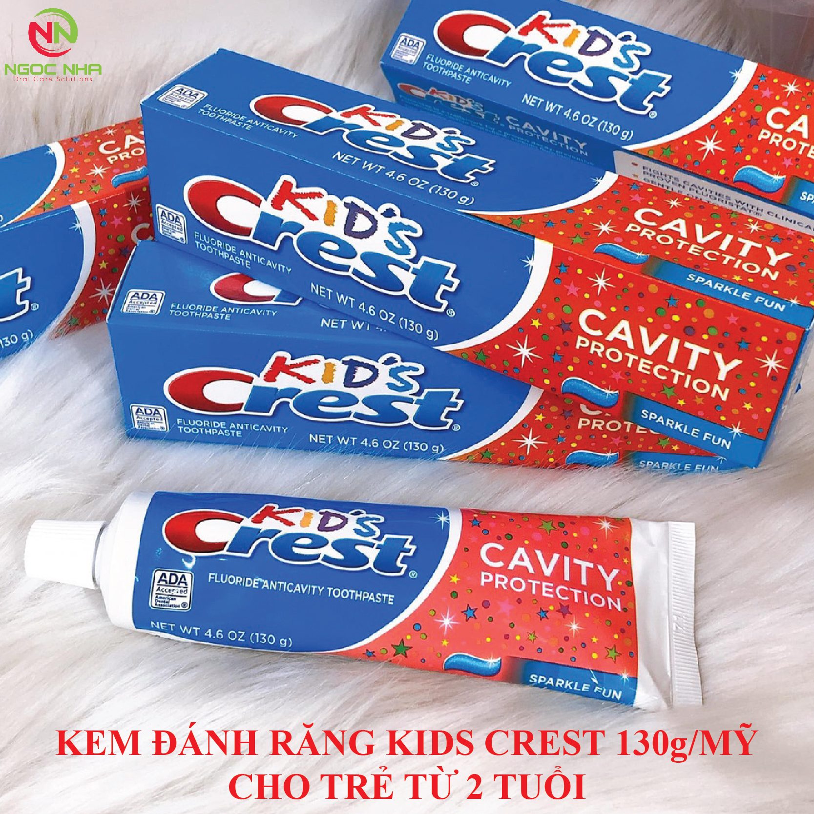 Kem đánh răng trẻm em Kid’s Crest Mỹ 130g dùng cho trẻ từ 2 tuổi
