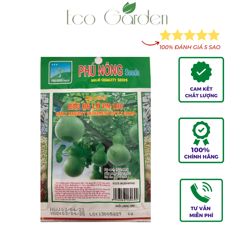 Hạt Giống Bầu Hồ Lô PN-100 Phú Nông - 1g