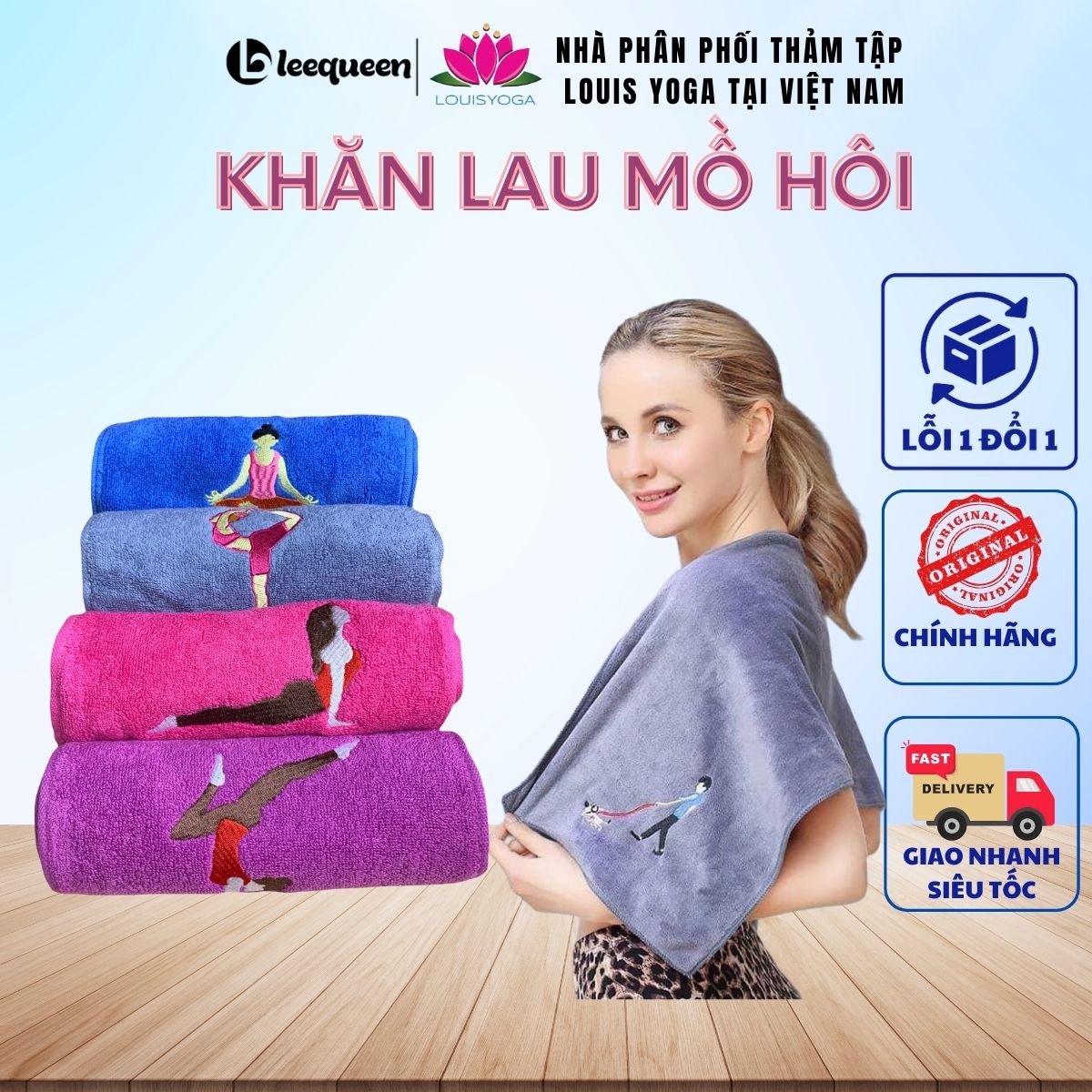 Khăn tập Yoga Gym cô gái ,Lau mồ hôi, thấm hút mồ hôi, cotton,mềm mại,đa năng