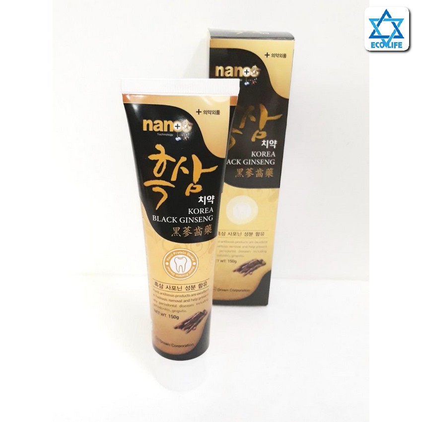 Ecolifestore - kem đánh răng hắc sâm nano số 1 hàn quốc, tuýp 150gr - tẩy trắng răng, thơm miệng, giúp răng chắc khỏe, chống sâu răng