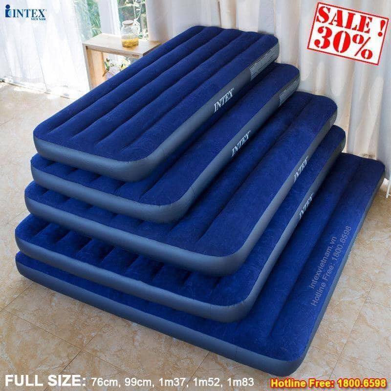 Đệm hơi đơn công nghệ mới đủ size INTEX, Nệm đơn, nệm hơi 2 người , bơm hơi, xả hơi dễ dàng -  Bảo hành 12 tháng-Tặng bơm điện hút xả 2 chiều trị giá 260k