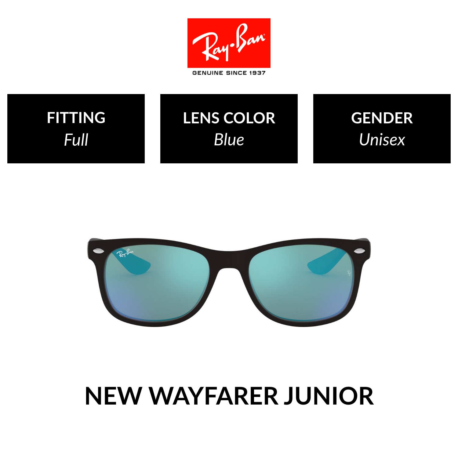 Mắt kính ray-ban cho trẻ em new wayfarer - rj9052sf 100s55 size 50