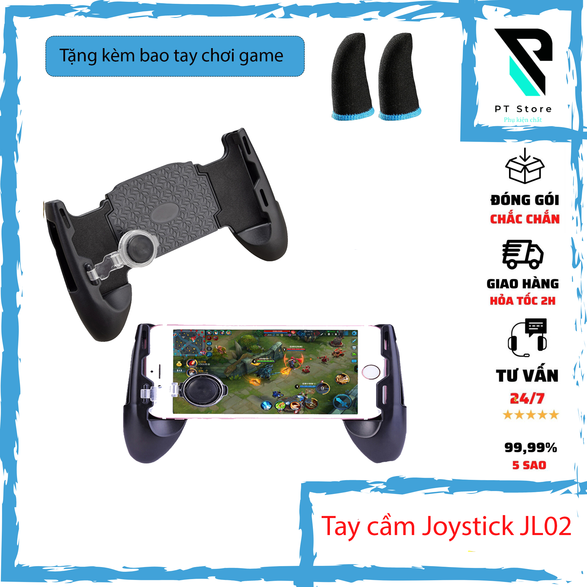 Tay Cầm Chơi Game Liên Quân Mobile PUBG ROS Kèm 02 Nút Joystick