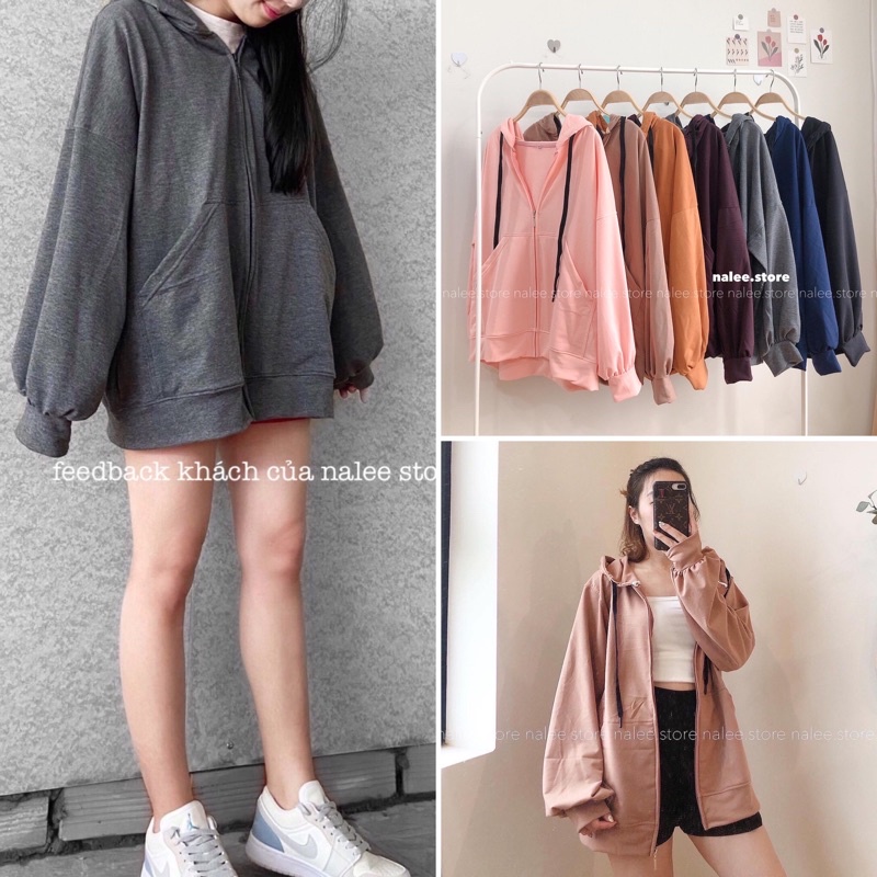 Áo Khoác Hoodie Nỉ Da Cá Ulzzang Form Rộng