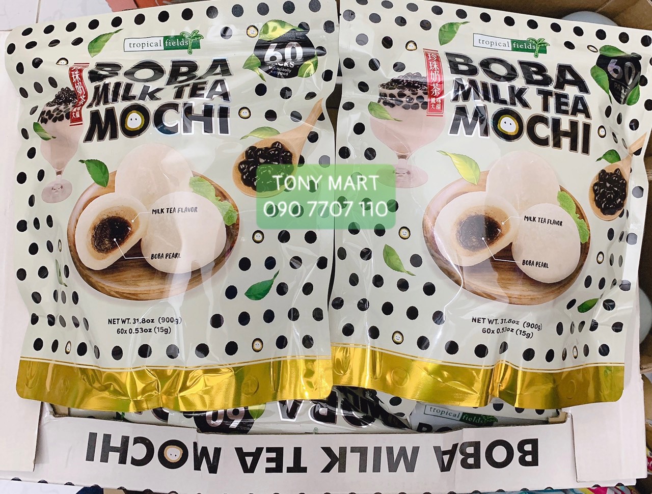 Date 2024 - bánh mochi trà sữa trân châu boba milk tea mochi - túi 60 bánh ⏩ bánh đài loan về từ usa