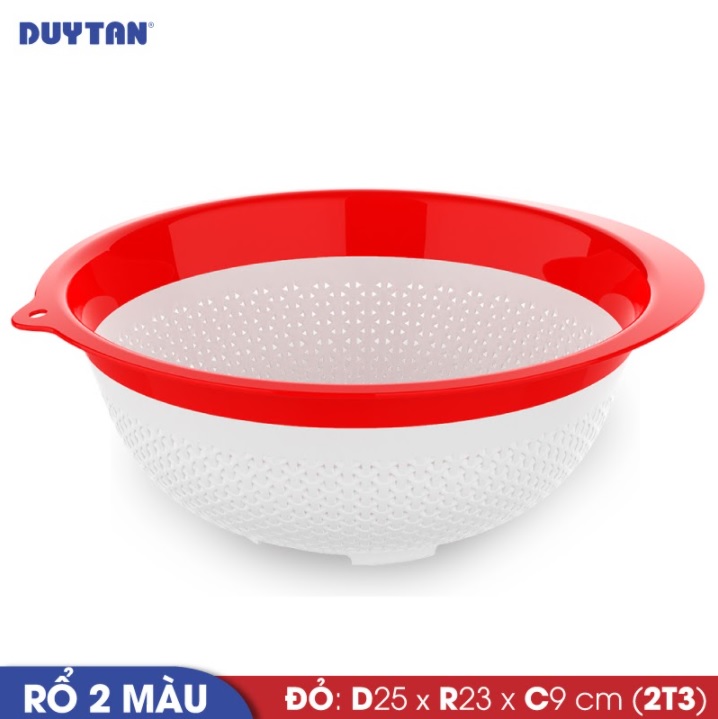 Rổ 2 màu nhựa DUY TÂN 2T3 (25 x 23 x 9 cm) - 13894 - Giao màu ngẫu nhiên