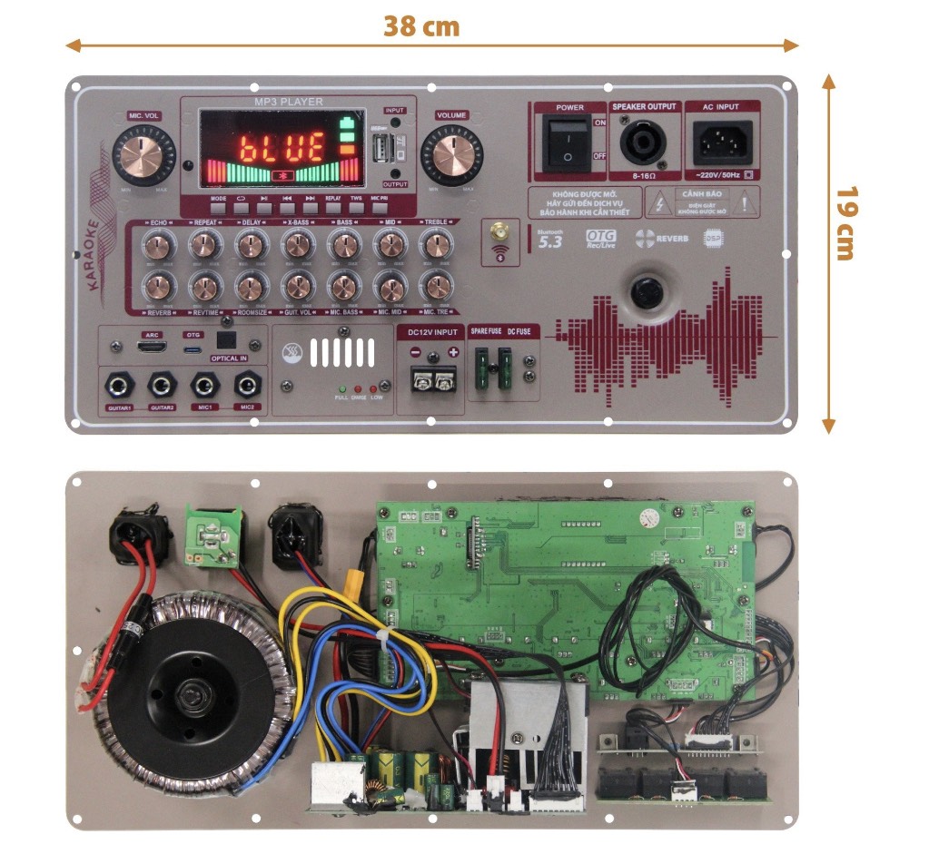 Bo Mạch Loa Kéo Nguồn Xuyến DSP V250 thế hệ mới hỗ trợ livestream ,Echo delay có Reveb,mẩu mới nhất 2023
