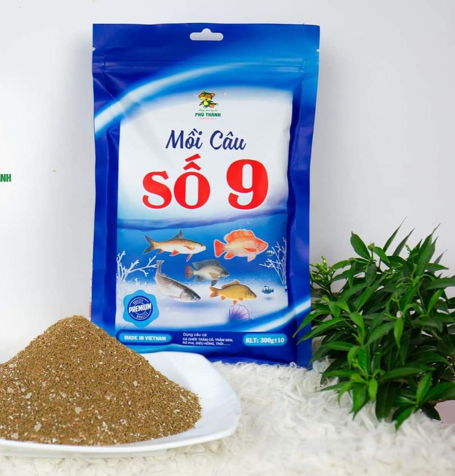 Mồi câu số 9 Phú Thành - Mồi chuyên câu chép, trắm cỏ, trắm đen, trôi, cá lăng