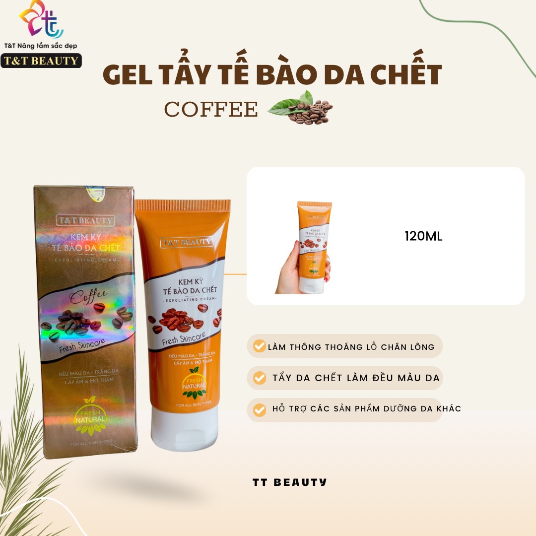 Tẩy tế bào chết coffee t%t beauty cho da mặt- tuýp 120ml