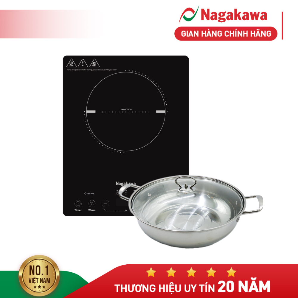Bếp điện từ cảm ứng Nagakawa NAG0715, công suất 2000W, tặng kèm nồi lẩu ,8 mức công suất, Bếp từ cảm ứng Nagakawa, bếp từ đơn ,bếp điện từ nagakawa NAG0715, bếp từ nagakawa, hàng chính hãng ,với thiết kế khóa trẻ em, điều khiển cảm ứng, tiếp kiệm điện .