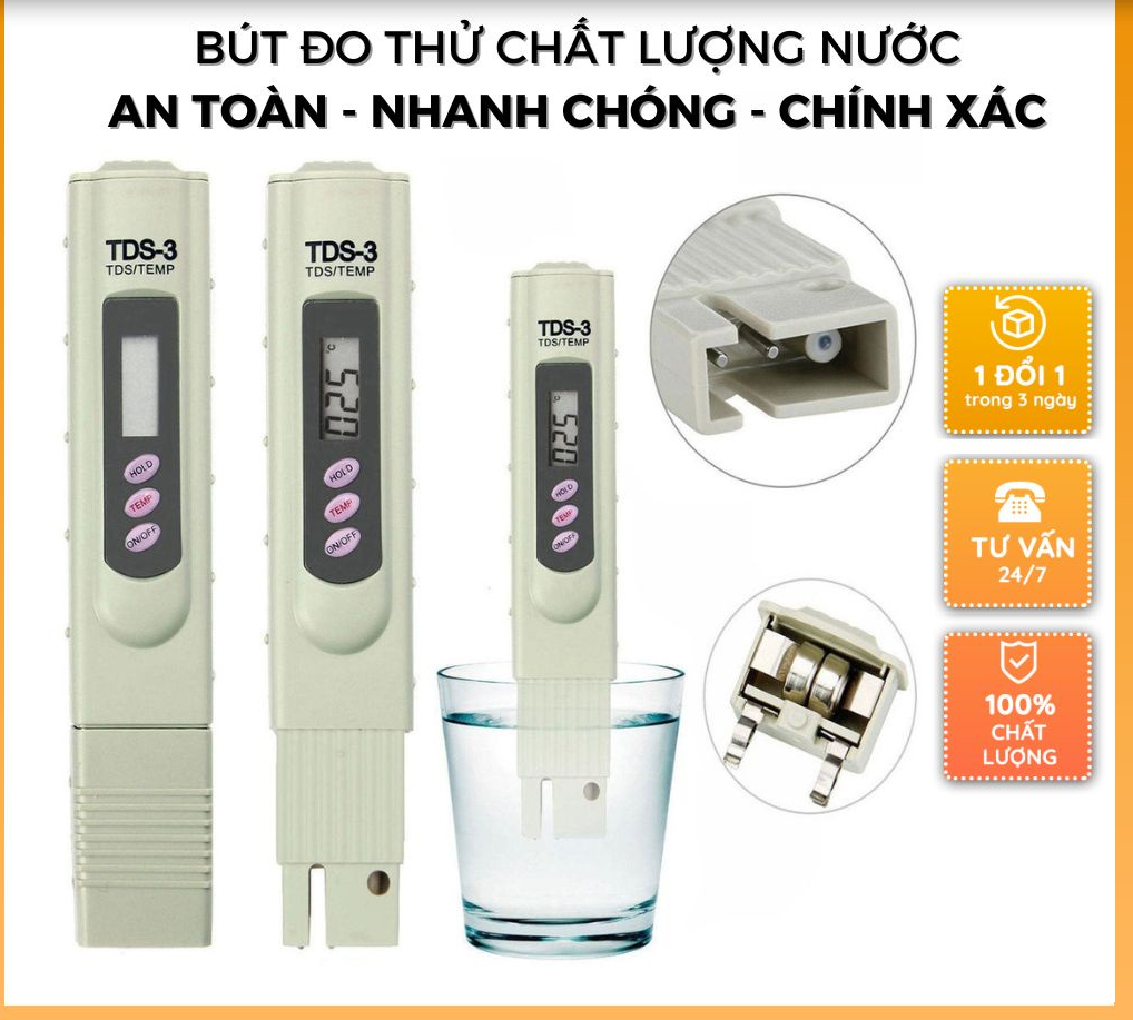 Máy thử nước kaw tds-3kaw bút thử nước sạch - bút kiểm tra chất lượng nước máy đo độ ph - thiết bị đo ph bảo hành 12 tháng