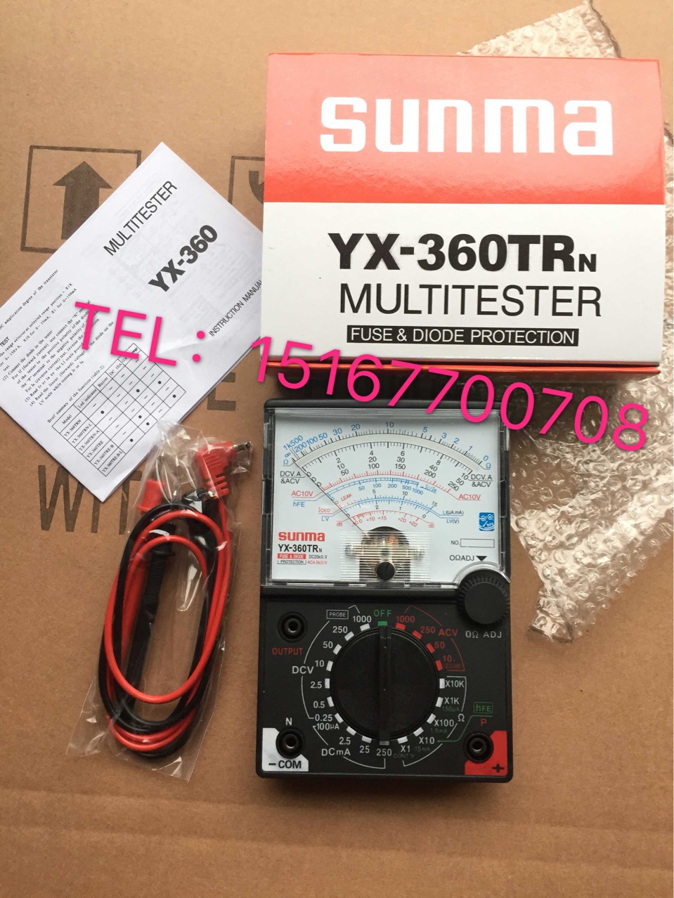 Đồng hồ vạn năng VOM Samwa YX360-TRn - Đồng hồ đo điện kèm 2 pin