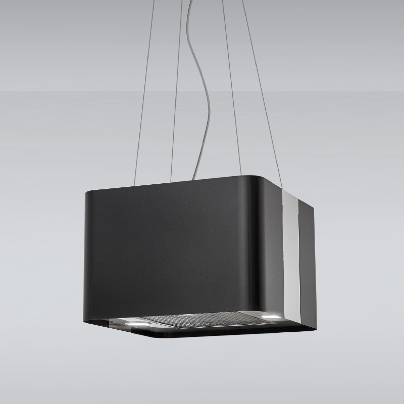 Máy hút mùi Malloca CUBE F-181 - Inox sơn đen, treo độc lập, công suất 600 m³/h
