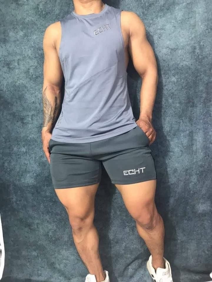 Set quần áo tập gym, áo tanktop & quần đùi