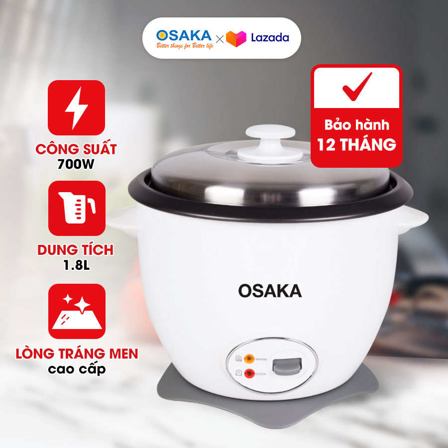 Nồi cơm điện OSAKA RC-180R 1.8 Lít - Nắp rời