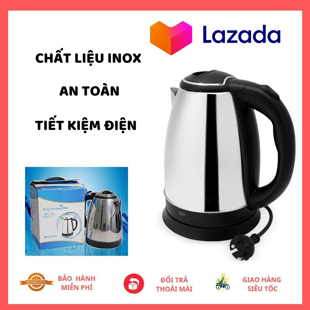 Bình Đun Siêu Tốc 1.8L 1500W - Ấm nước siêu tốc - Ấm đun nước siêu tốc - Đế tiếp điện xoay 360 độ.