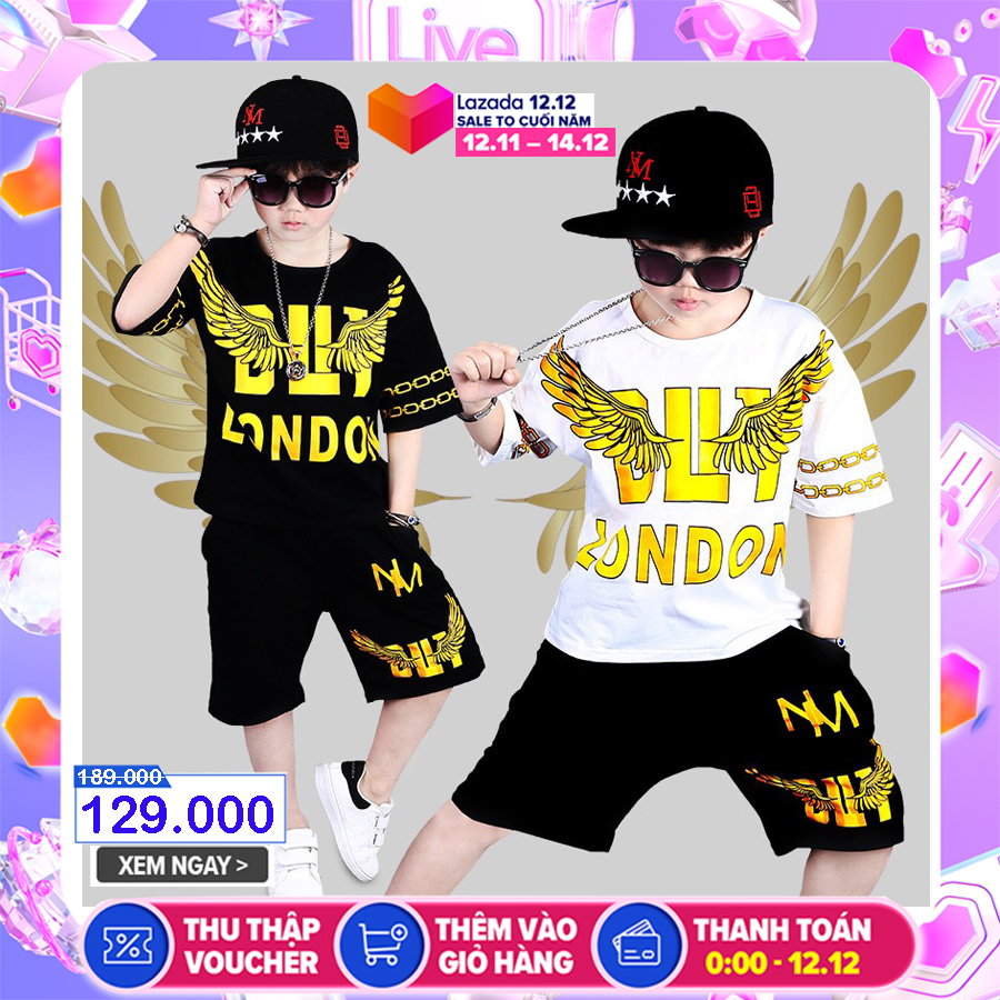 [Siêu SALE Cuối Năm] Bộ Quần Áo Bé Trai SIZE ĐẠI 18 - 45KG, Thời Trang 4.0 Phong Cách HIP HOP, Họa Tiết Logo Cánh Chim Siêu Đẹp, Chất Vải Cotton Dày, Mềm Co giãn, Thấm Hút Tốt KEYER KID VN S042