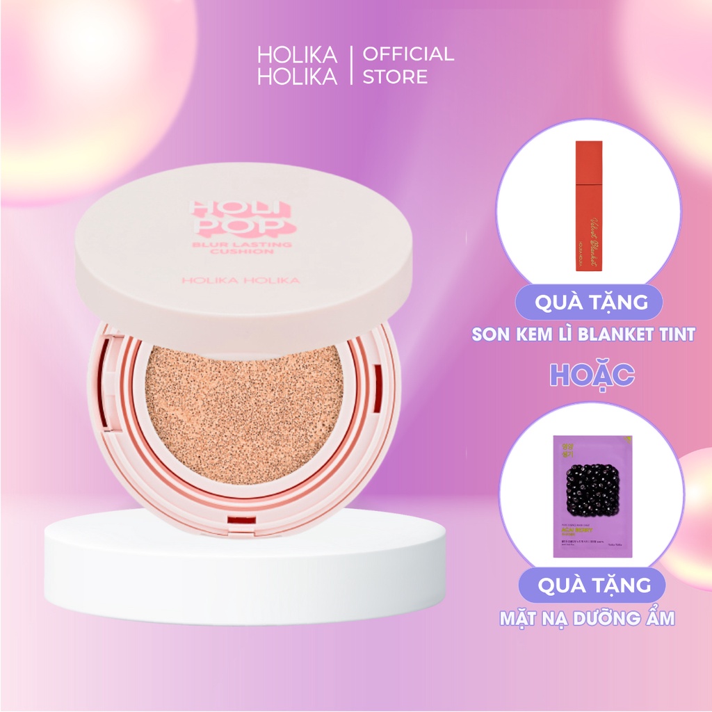 Phấn Nước Che Khuyết Điểm Dưỡng Da Holi Pop Hàn Quốc Holika Holika Cấp Ẩm Lâu Trôi Chống Thấm SPF50+ PA+++ 13g
