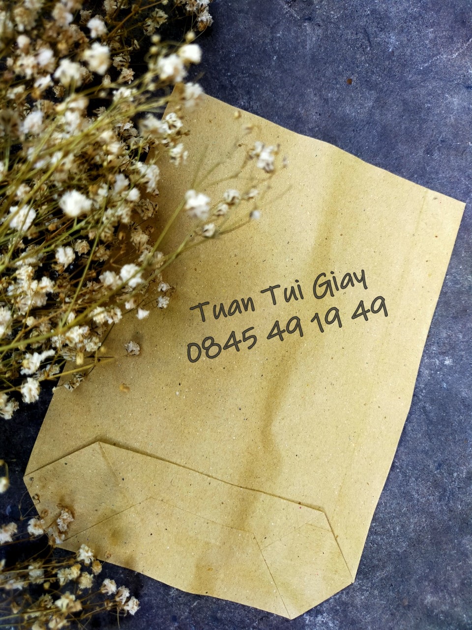 100c túi giấy vàng 15x20