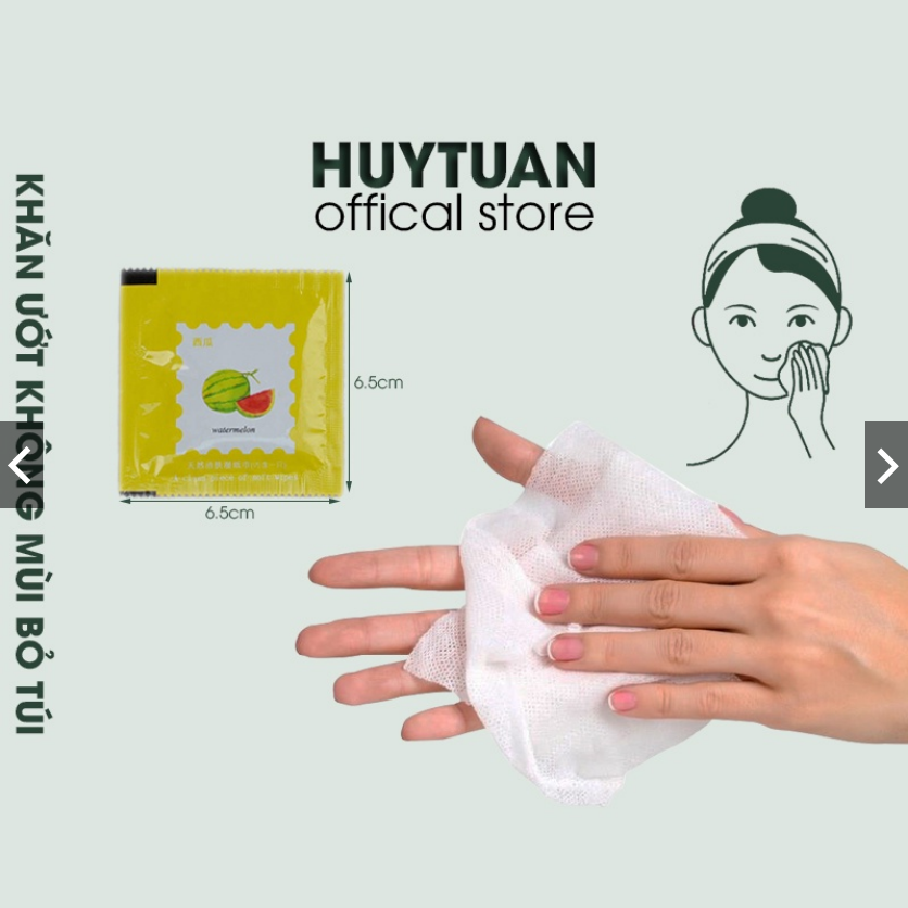 Khăn ướt, giấy ướt , khăn ướt đa năng , giấy ướt , khăn ướt không mùi gói vuông 1 chiếc họa tiết trái cây , tuancua