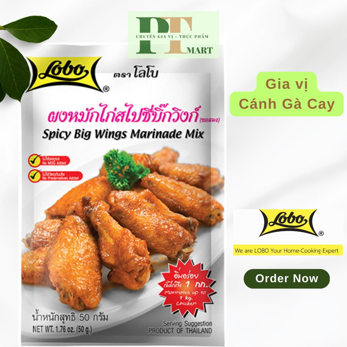 Gia vị cánh gà cay lobo 50gr / spicy big wings marinade mix