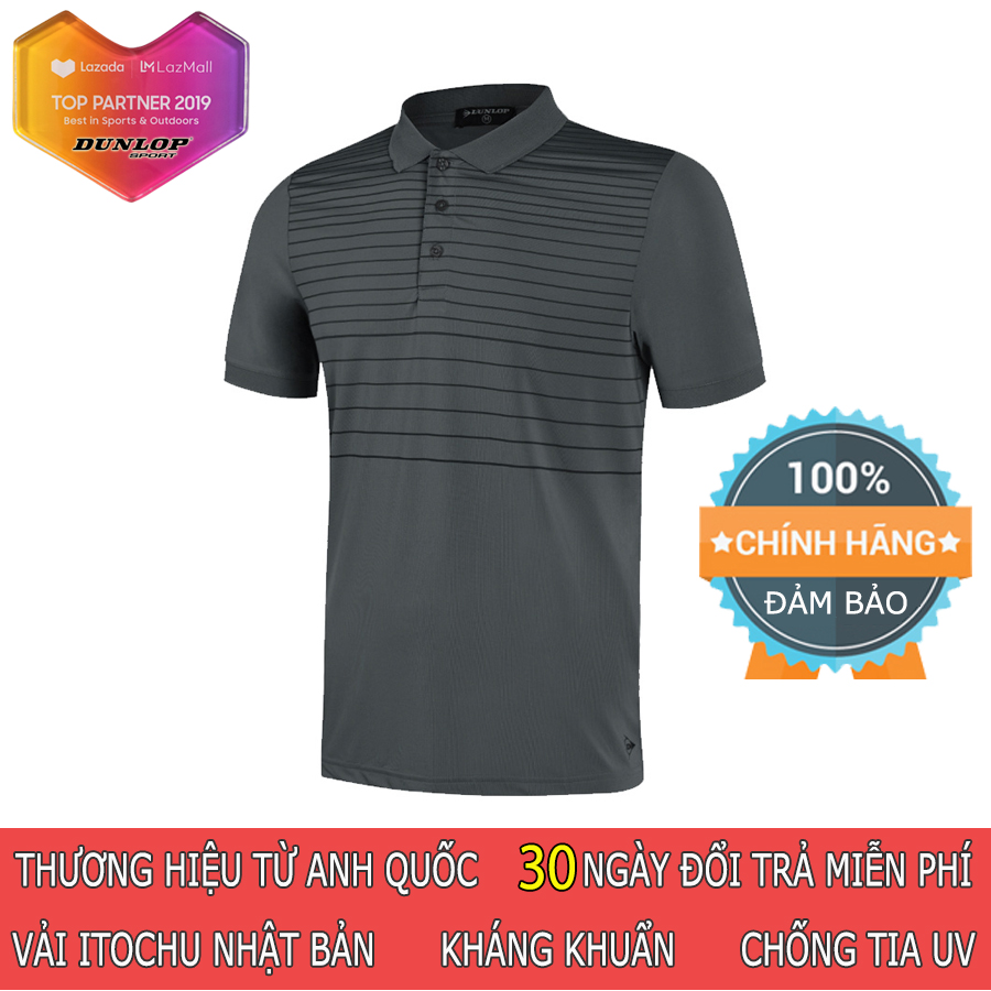 Áo thun thể thao Nam Dunlop - DASLS9077-1C Kiểu dáng Polo Nam Lifestyle phù hợp mặc hàng ngày chơi cầu lông tennis