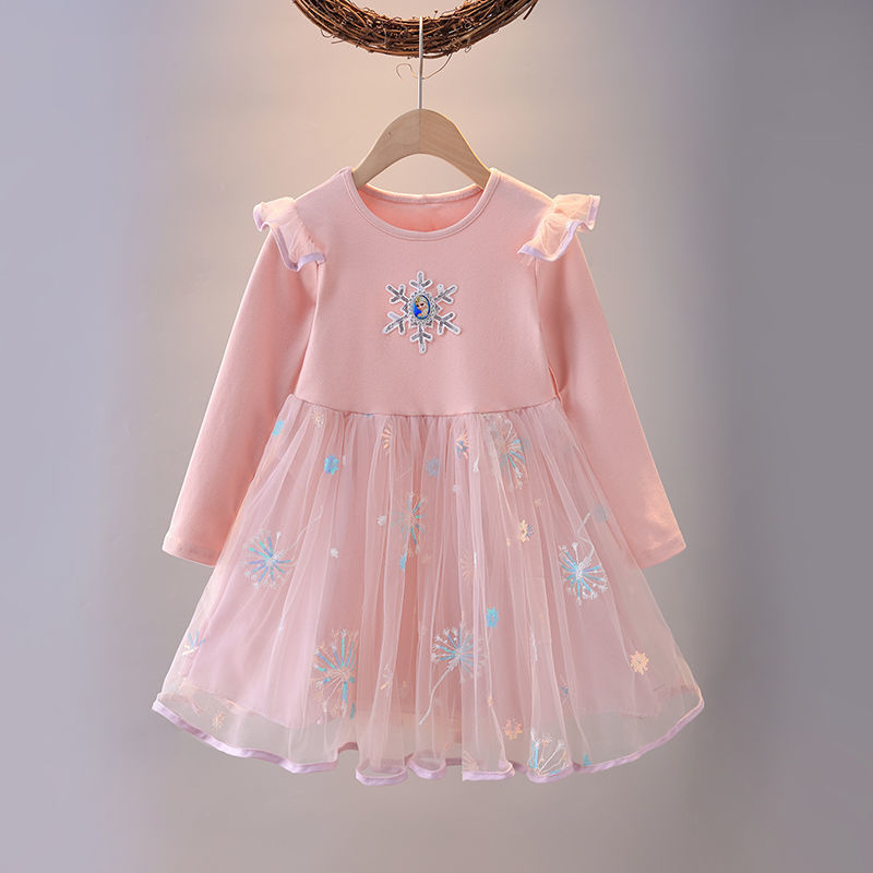 [MẪU MỚI 2021] Váy Đầm Công Chúa ELSA Dài Tay phong cách Hàn Quốc cực yêu cho bé gái 3 - 8 tuổi