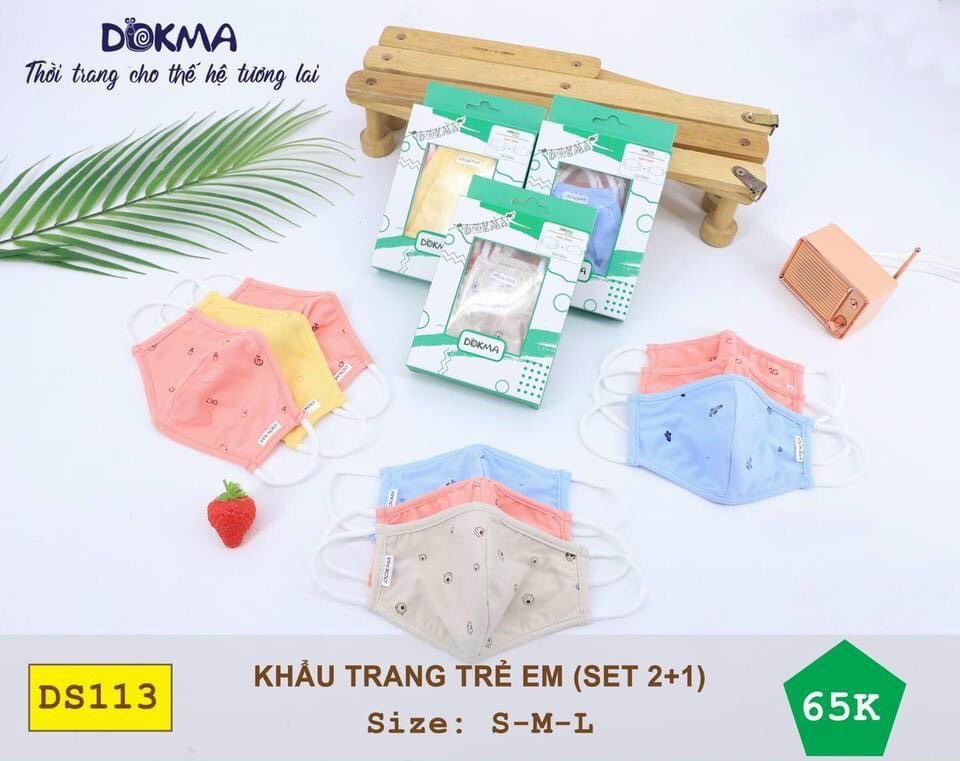 [HCM]Khẩu Trang Vải Sợi Tre DOKMA Siêu Mềm Kháng KhuẩnChống BụiTia UV Cho Bé Sơ Sinh Tới 4 Tuổi