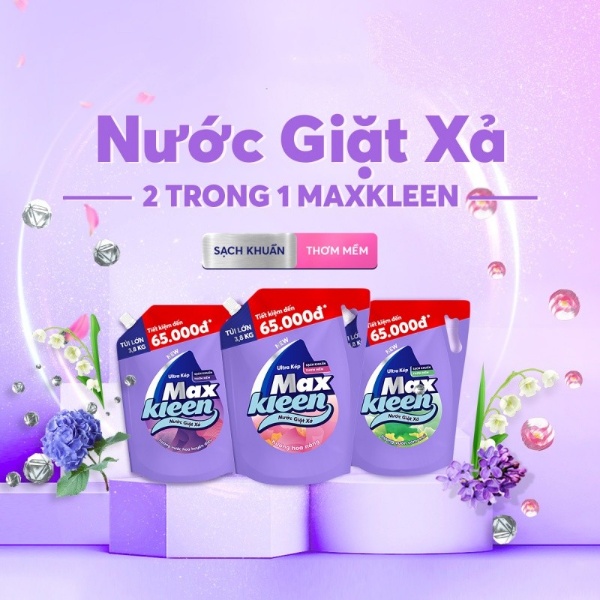 Túi nước giặt xả MaxKleen 3.8kg/túi