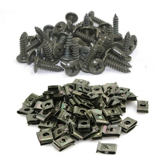 Bộ Chốt Kẹp Chữ U Và Vít 18mm Tổng 20 Chi Tiết Chất Liệu Hợp Kim Bền Bỉ Chống Gỉ Dùng Cho Ô Tô Xe Tải Xe Máy